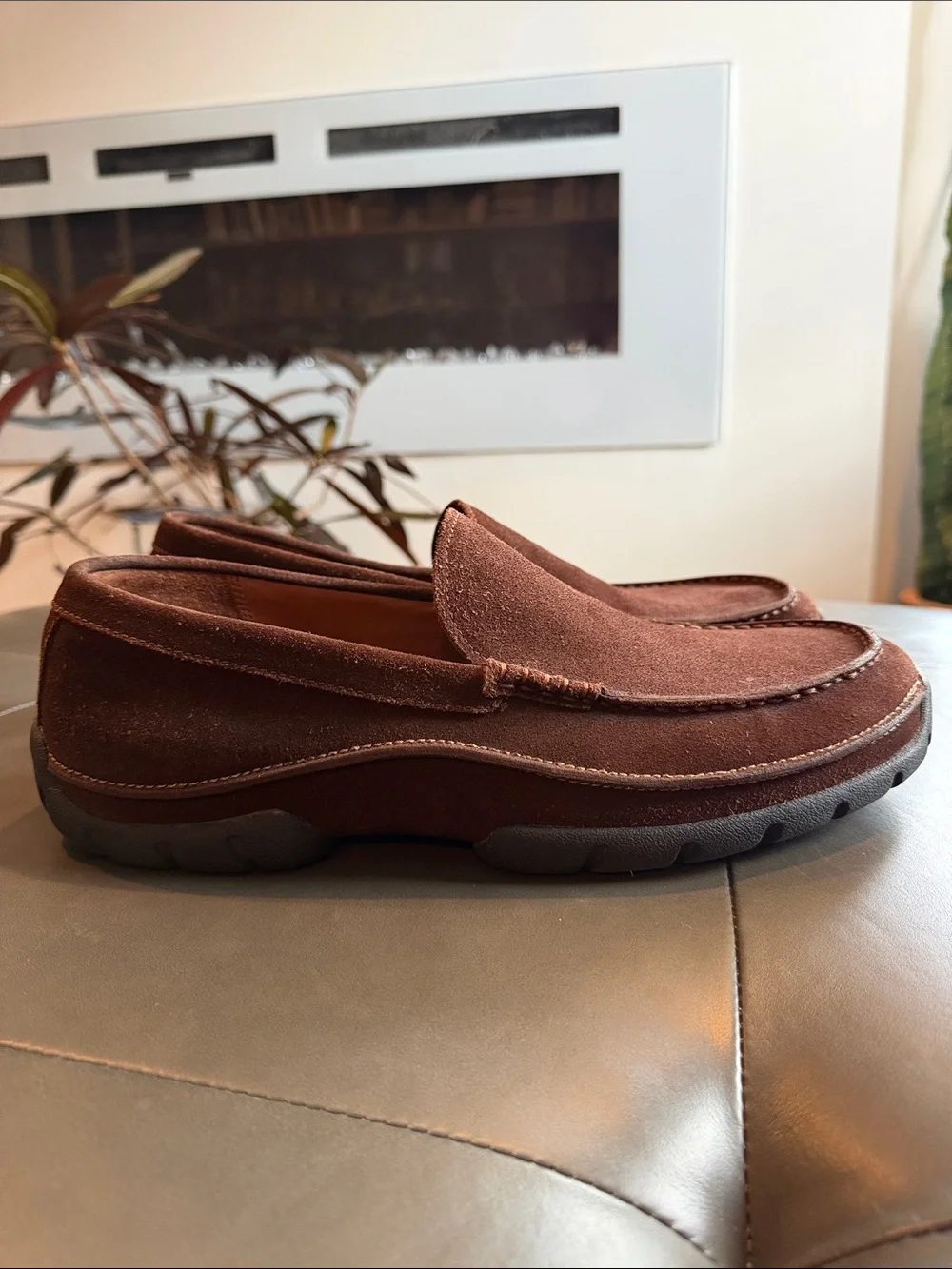 Polo Ralph Lauren Men's Brown Suede Slip-On Loafers Size 11